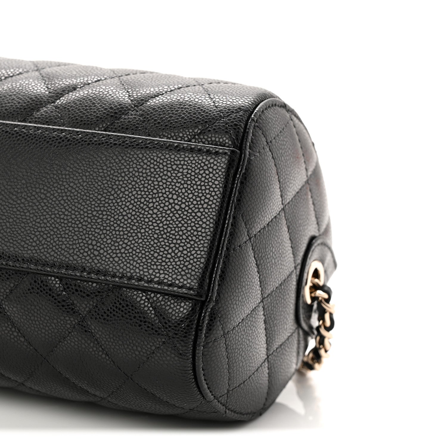 Chanel Caviar Quilted Barrel Clutch With Chain Black 10 of 11