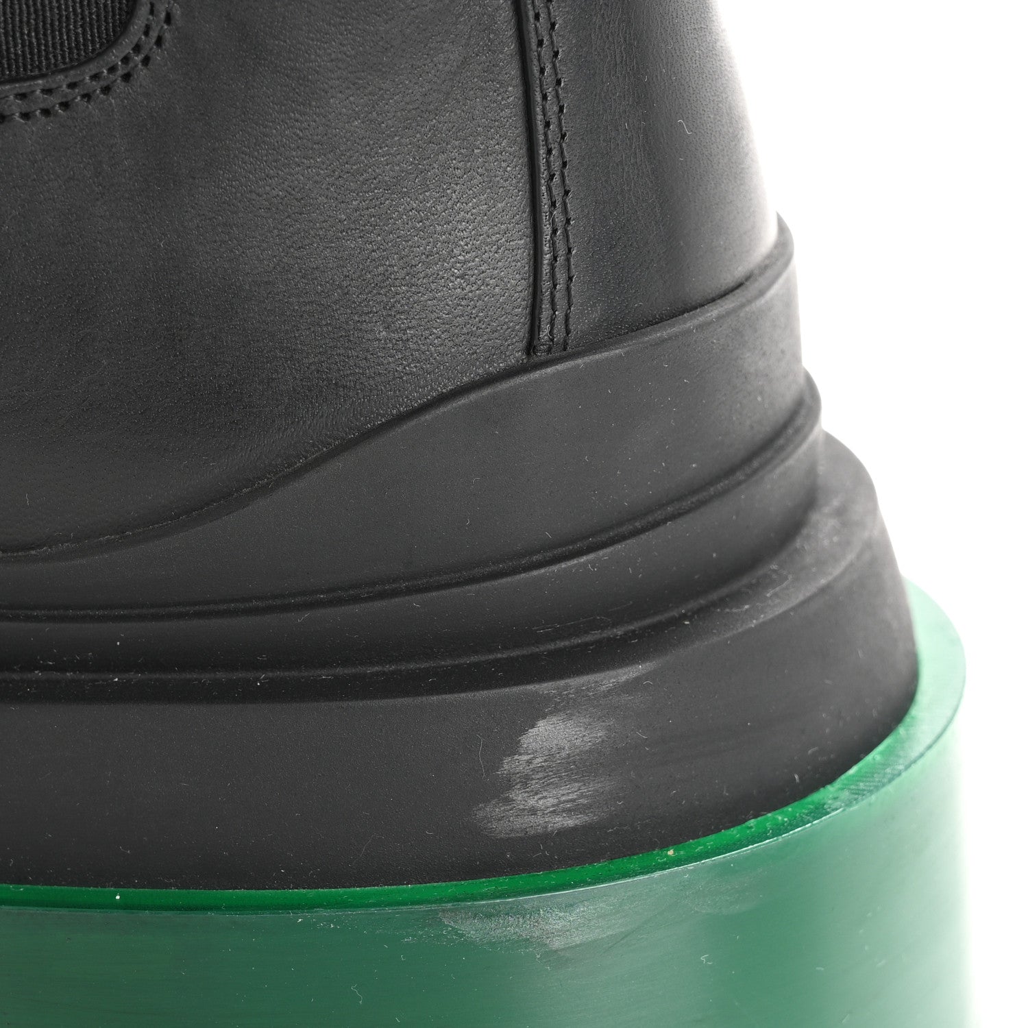 Bottega Veneta Calfskin The Tire Chelsea Boots 39 Black Green 9 of 11