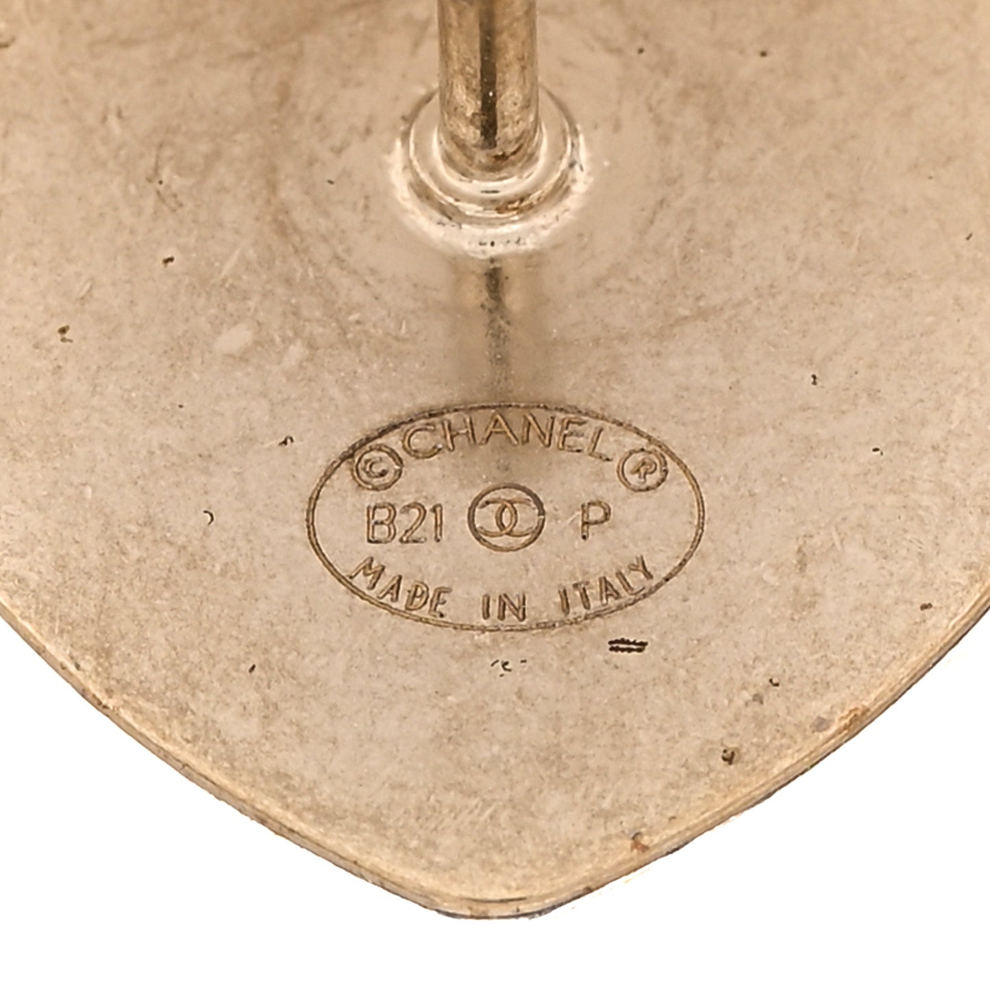 Metal Strass Crystal Quilted CC Heart Scissors Perfume Brooch Set Gold