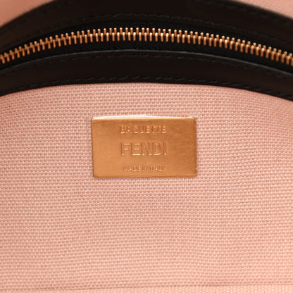 Fendi Canvas Vitello King FF Embroidered Baguette Rosa Quarzo Black 6 of 10
