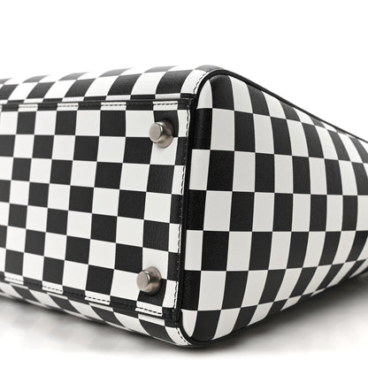 Christian Dior Calfskin Checkered Medium Lady Dior Black White 10 of 10