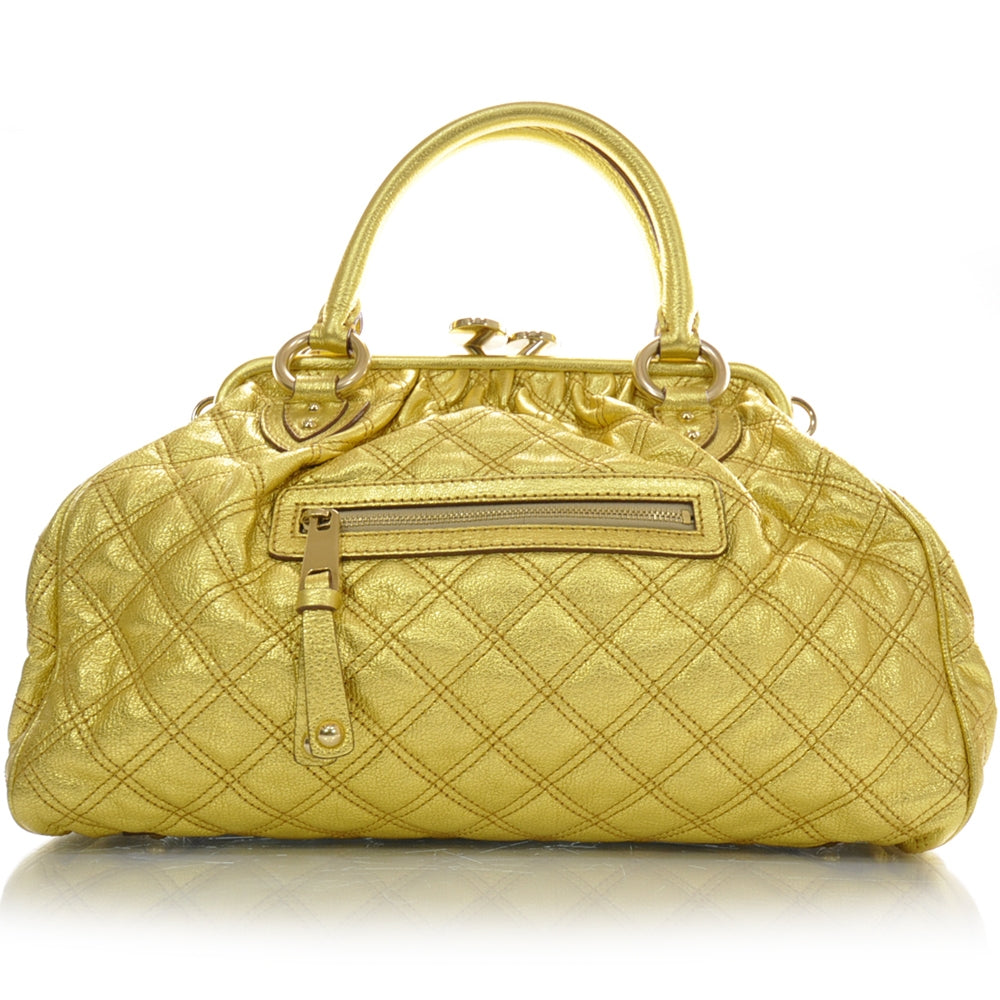 Quilted Leather Stam Metallic Gold