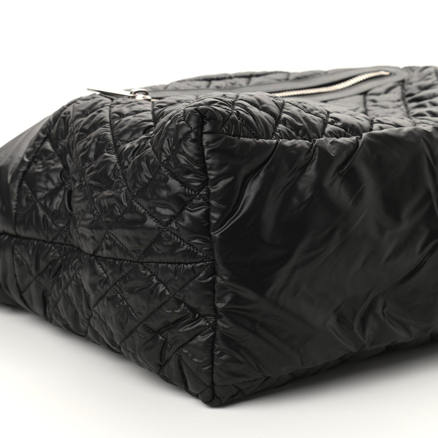 Nylon Quilted Large Coco Cocoon Tote Black