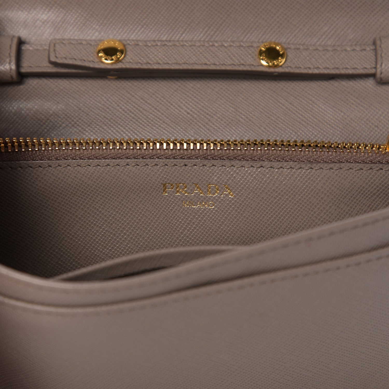Prada Saffiano Metal Flap Wallet With Strap Argilla 6 of 9