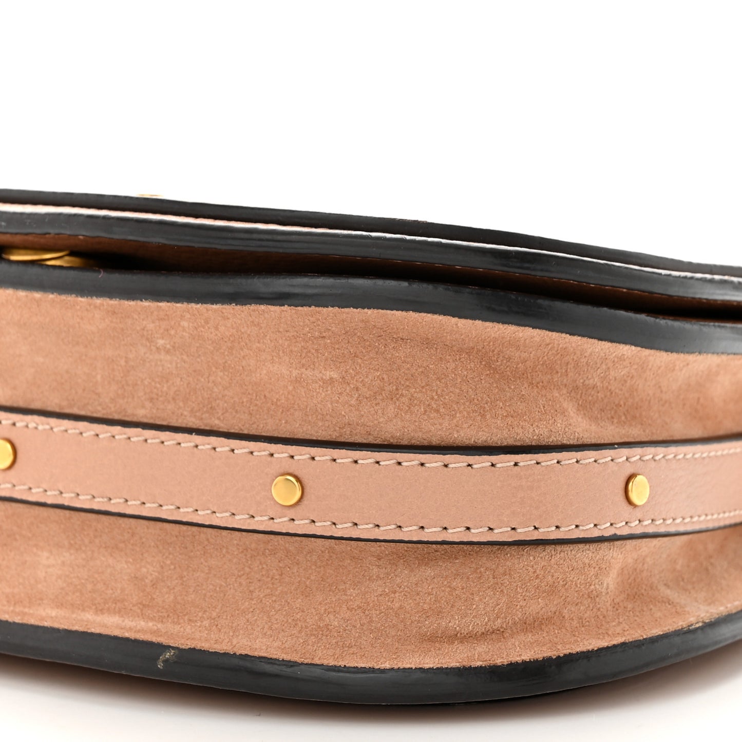 Calfskin Suede Small Nile Bracelet Bag Biscotti Beige