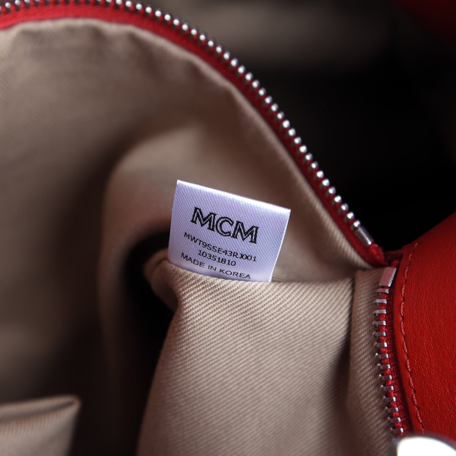 MCM Calfskin Ottomar Monogram Large Essential Tote Viva Red 8 of 16