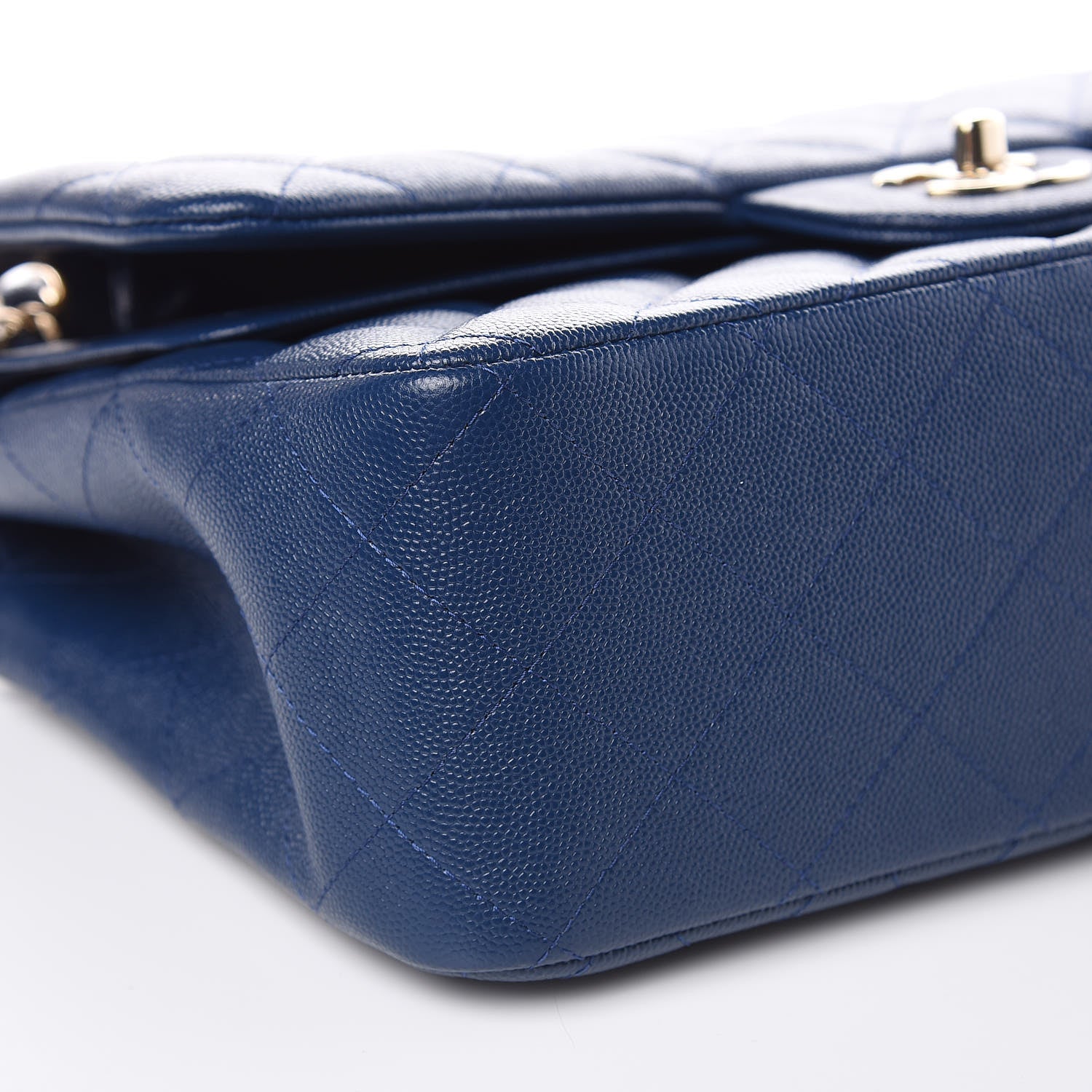 Chanel Caviar Quilted Jumbo Double Flap Navy 8 of 11