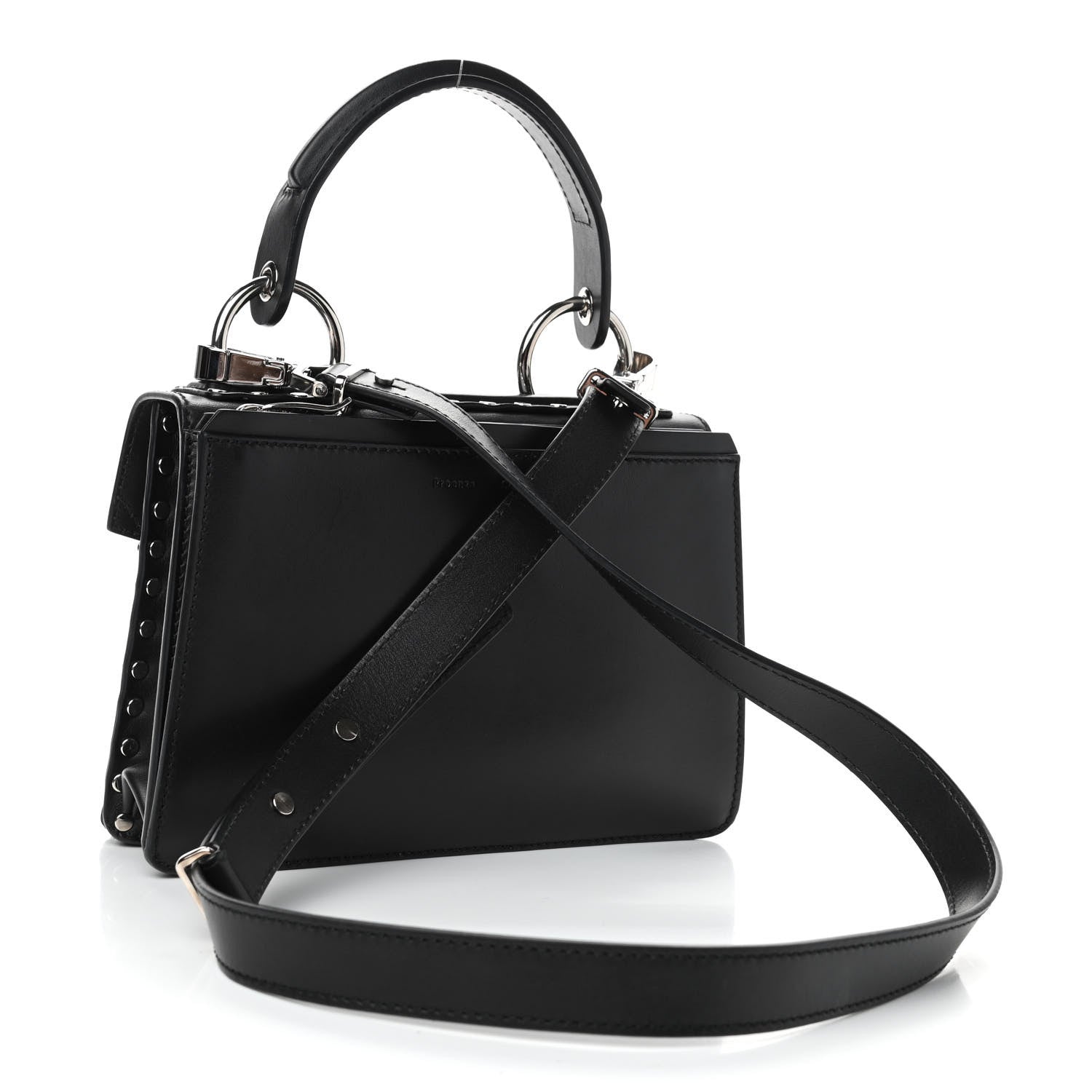 Proenza Schouler Calfskin Small Studded Hava Top Handle Bag Black 2 of 4