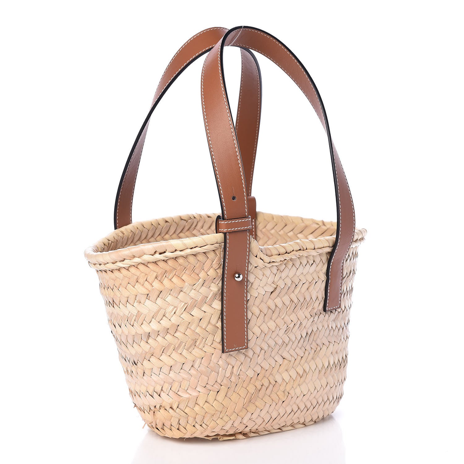 Loewe Raffia Small Basket Tote Bag Natural Tan 3 of 9