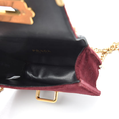Prada Velvet Crocodile Micro Cahier Bag Ribes Black 5 of 8