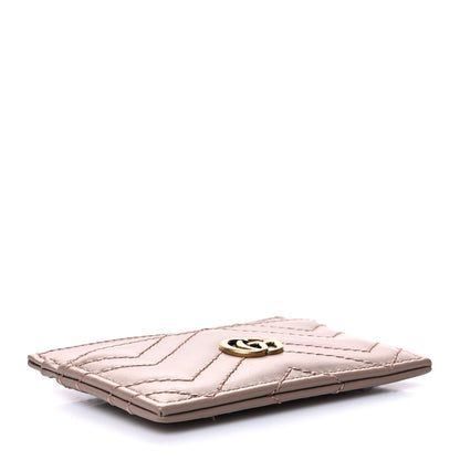 Gucci Calfskin Matelasse GG Marmont Card Holder Porcelain Rose 4 of 11