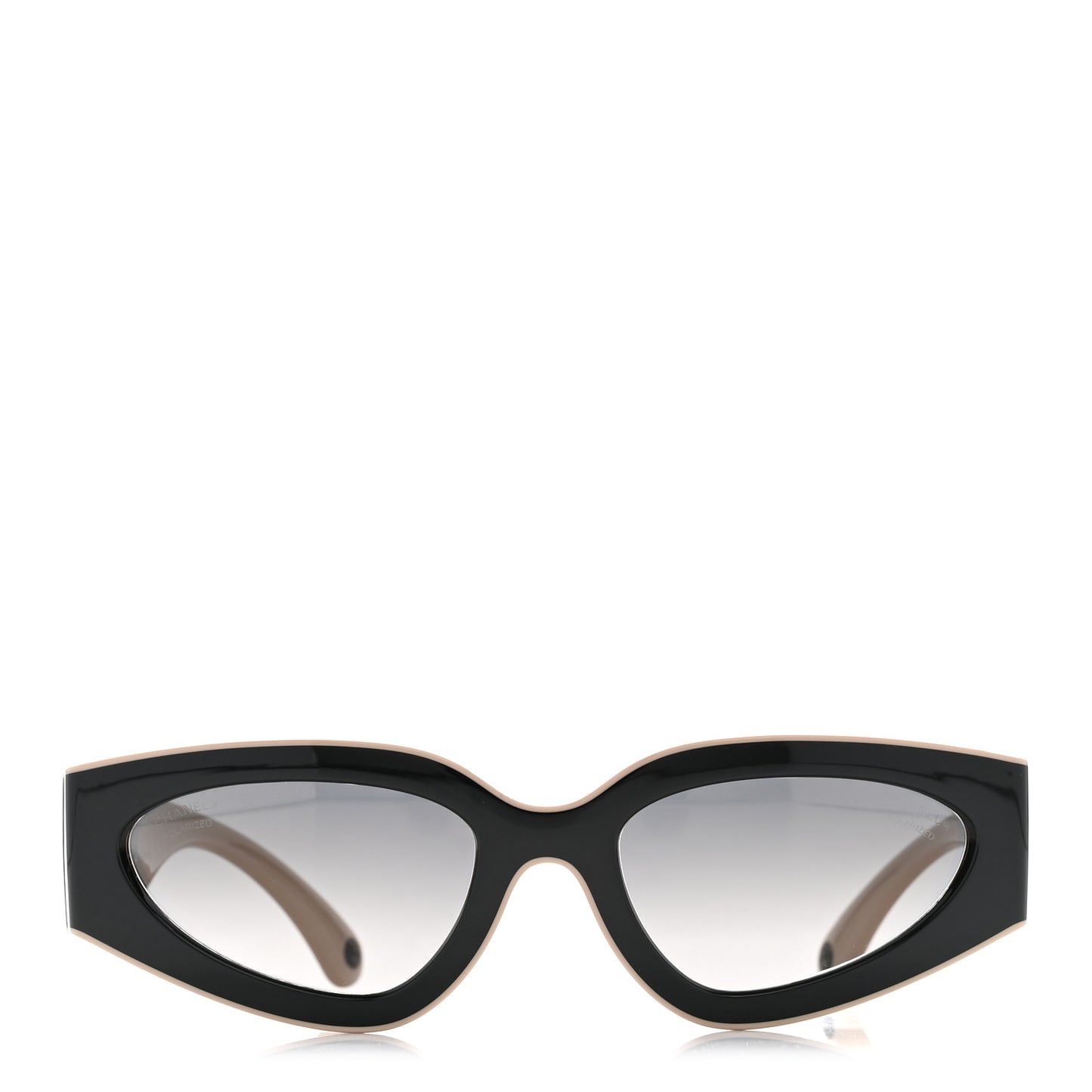 Acetate Cat Eye Sunglasses 6056 Black Beige