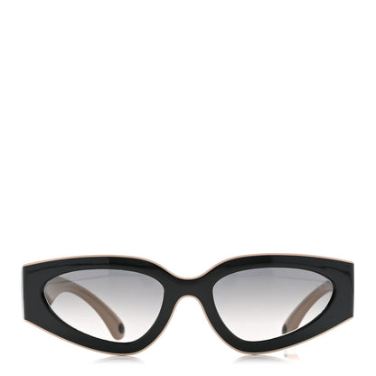 Chanel Acetate Cat Eye Sunglasses 6056 Black Beige 2 of 9
