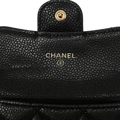 Chanel Caviar Quilted Flap Card Holder Wallet Black 8 of 9