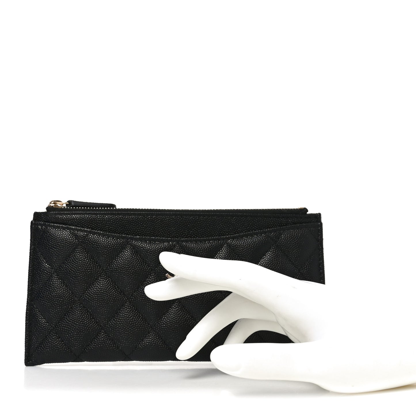 Caviar Quilted Classic Zip Pouch Black