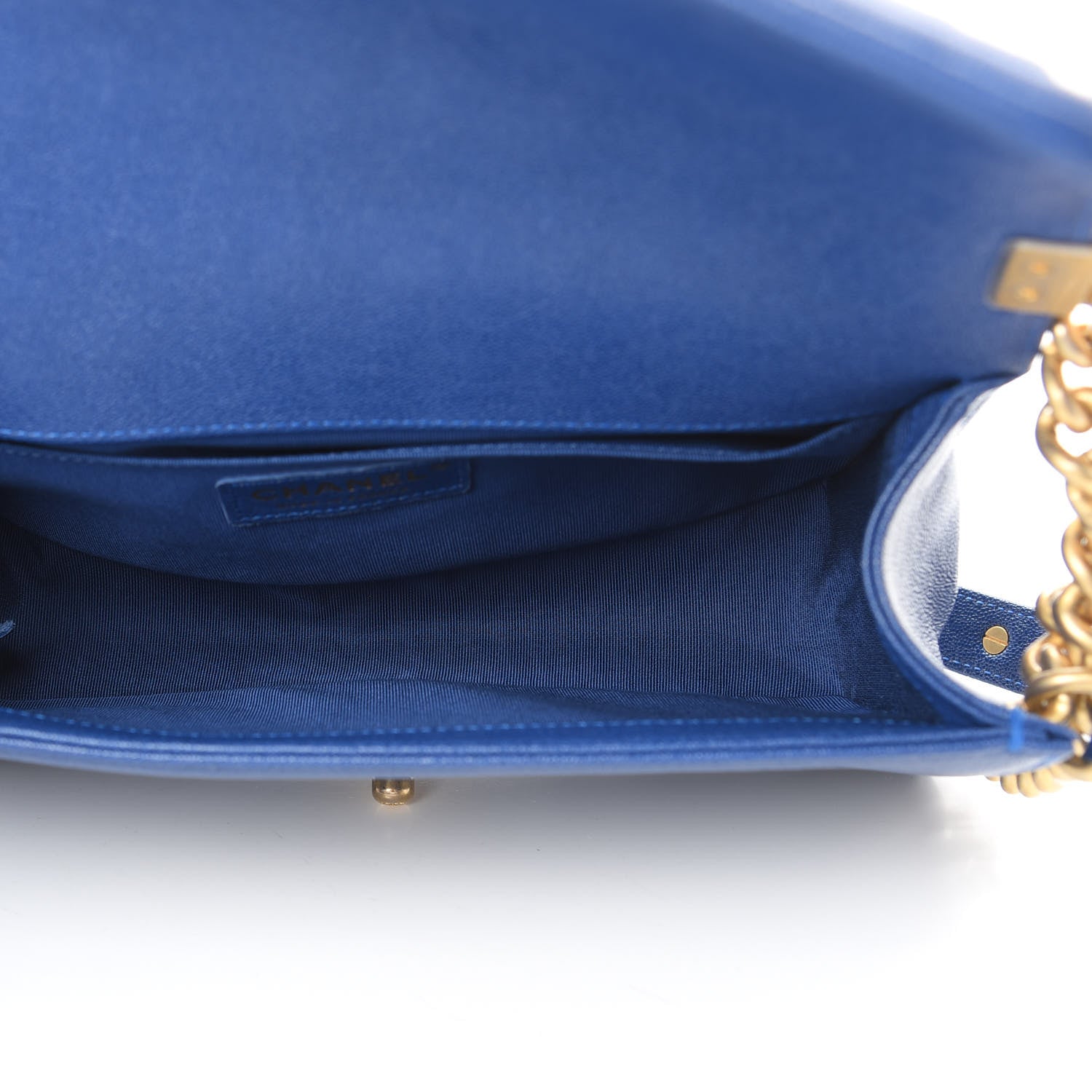 Chanel Caviar Quilted Medium Boy Flap Blue 6 of 14