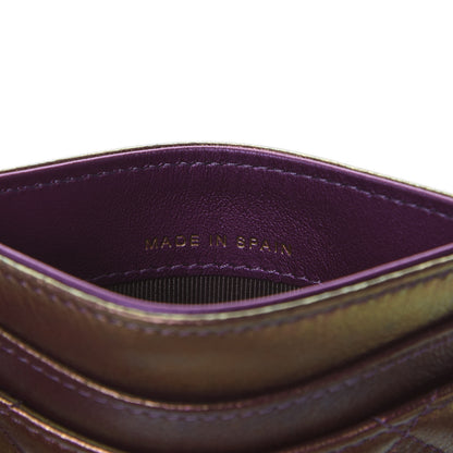 Chanel Iridescent Lambskin Quilted Card Holder Purple 7 of 9