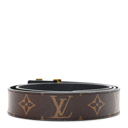 Louis Vuitton Calfskin Monogram 30mm LV Initiales Reversible Belt 85 34 Black 3 of 6