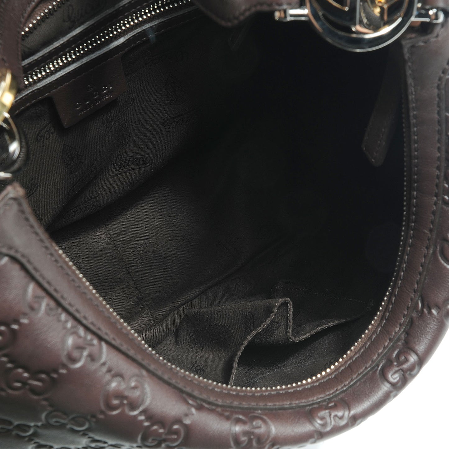 Guccissima GG Twins Medium Hobo Brown