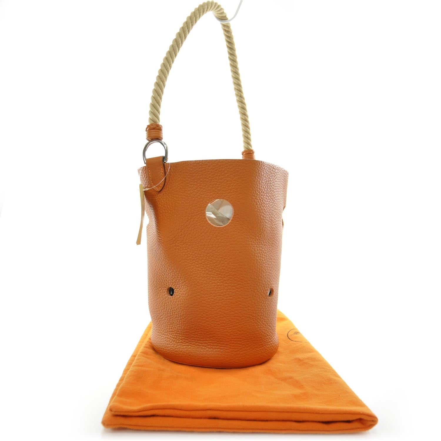 Hermes Taurillon Clemence Mangeoire Rope Bag Orange 3 of 8