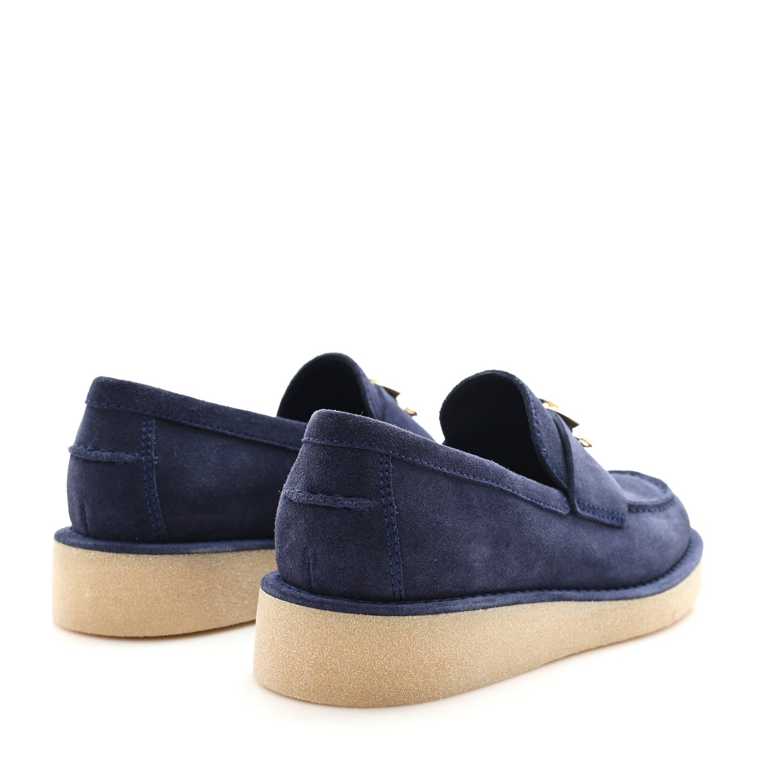 【美品】CHANEL ネイビー ローファー 37 Chanel Suede Calfskin Pearl CC Moccasin Loafers 37 Navy 1767205