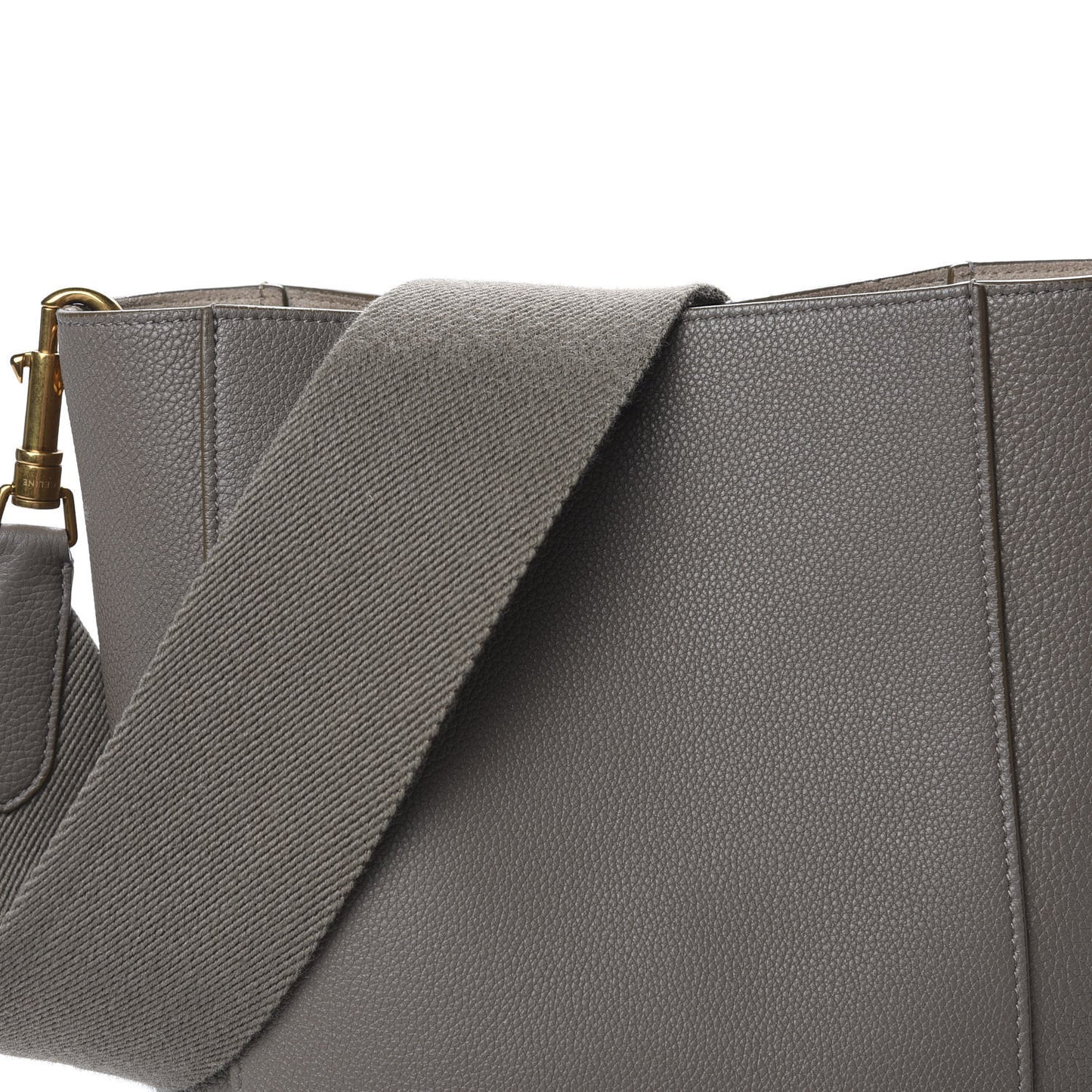 Soft Grained Calfskin Small Sangle Bucket Bag Taupe