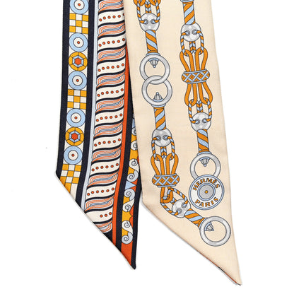 Hermes Silk Harnais En Rosace Twilly Creme Ciel Ocre 2 of 4