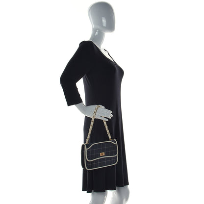 Chanel Caviar Square Stitched Small Flap Black White 2 of 19