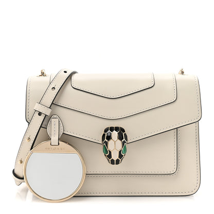 Bulgari Calfskin Serpenti Forever Small Crossbody Bag White Agate 3 of 10