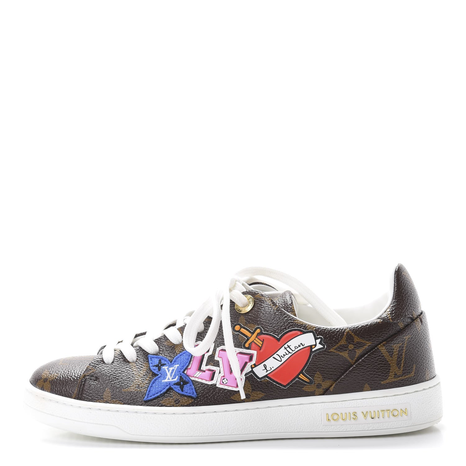 Louis Vuitton Calfskin Monogram LV Black Heart Sneakers 36 Cacao 1 of 10