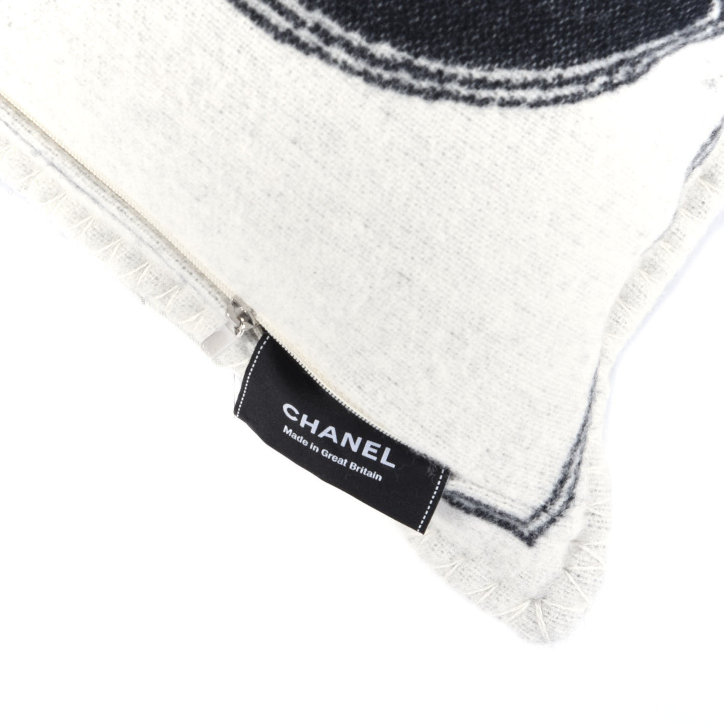 Merino Wool Cashmere CC Pillow Black Beige