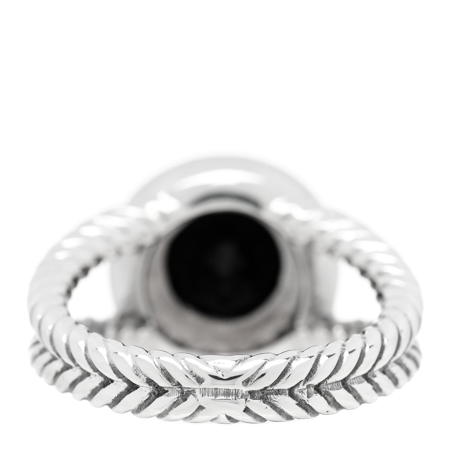 Sterling Silver Diamond Black Onyx 8mm Petite Cerise Ring 52 6