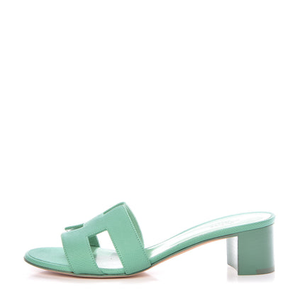 Hermes Epsom Oasis Sandals 38 Malachite 1 of 11