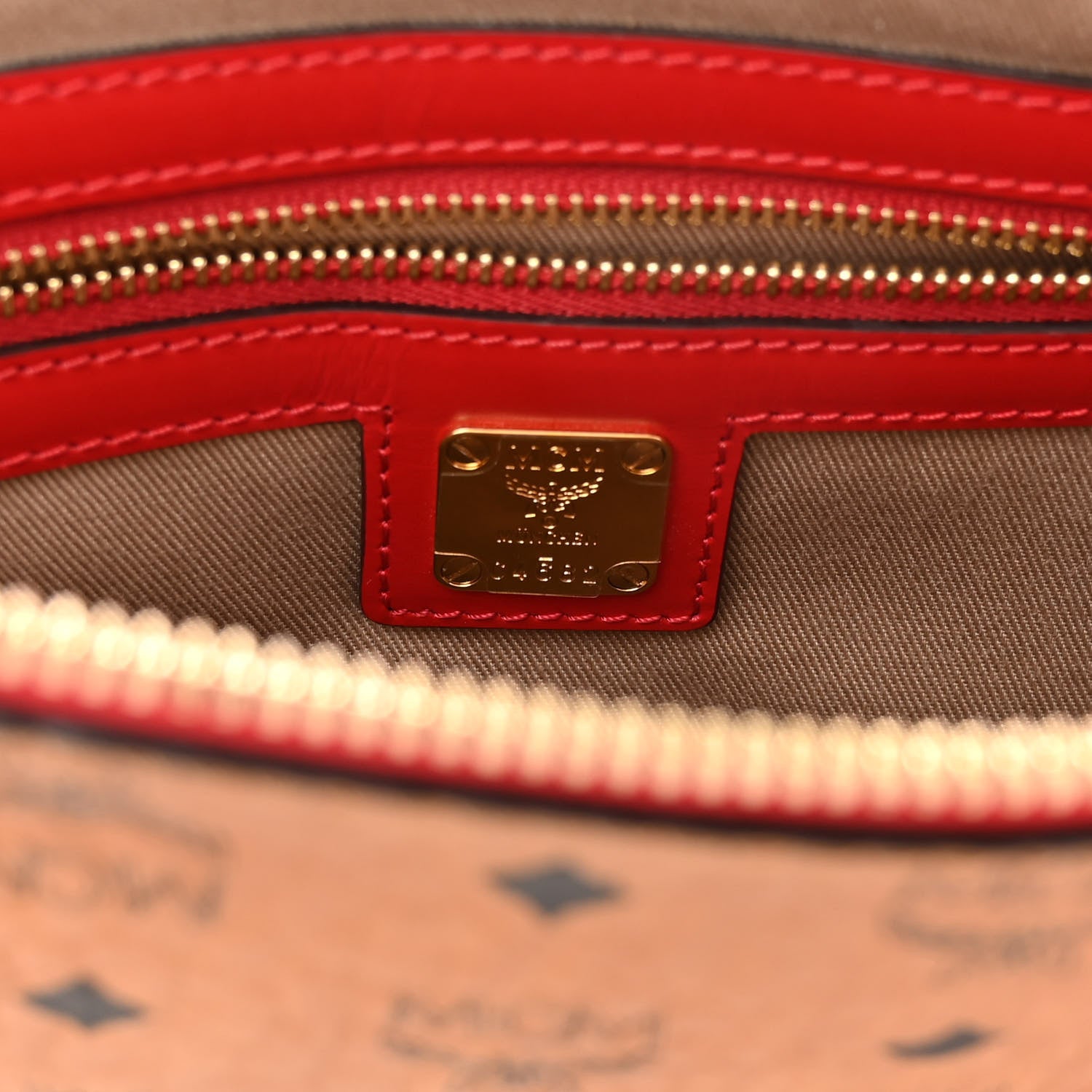 MCM Visetos Original Medium Pouch Cognac Red 6 of 9