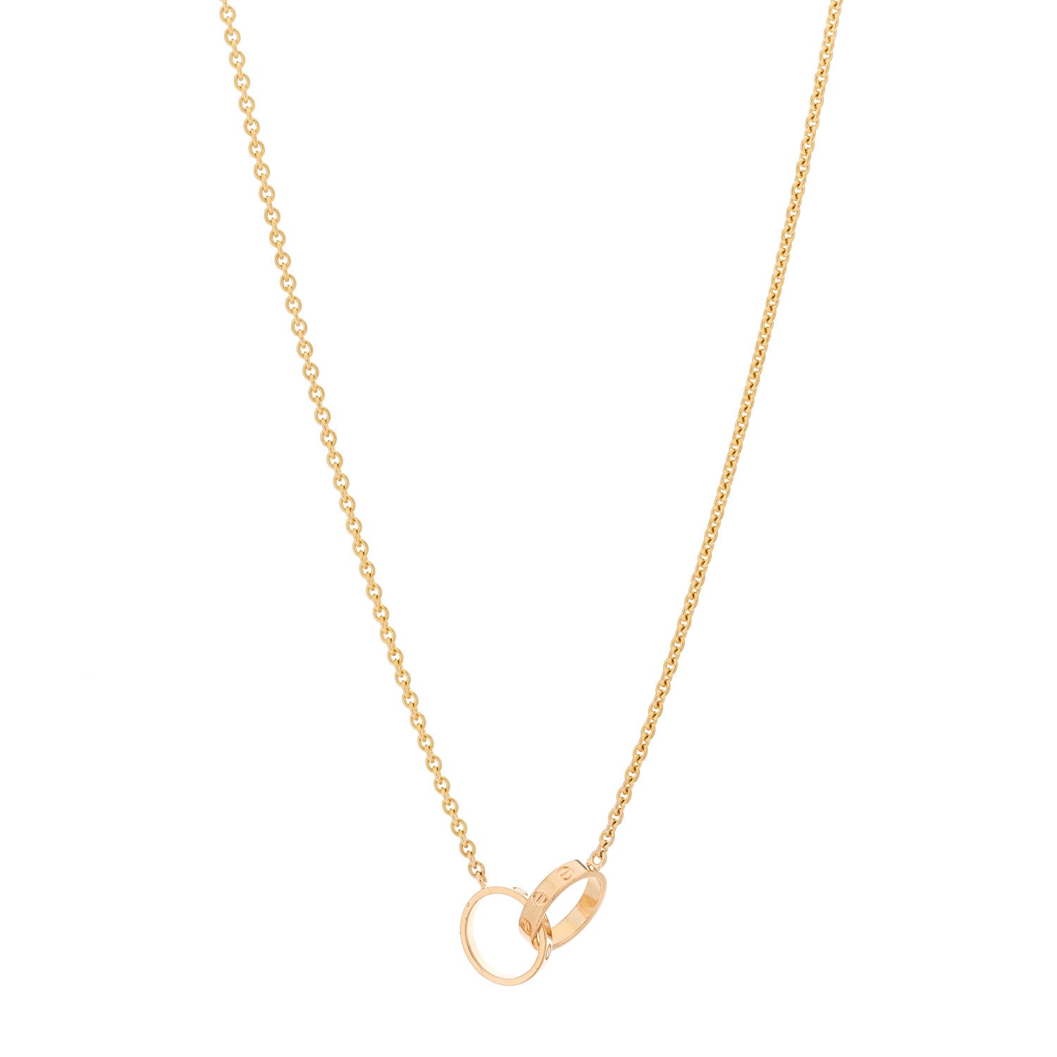 Cartier 18K Pink Gold Interlocking LOVE Necklace 1 of 5