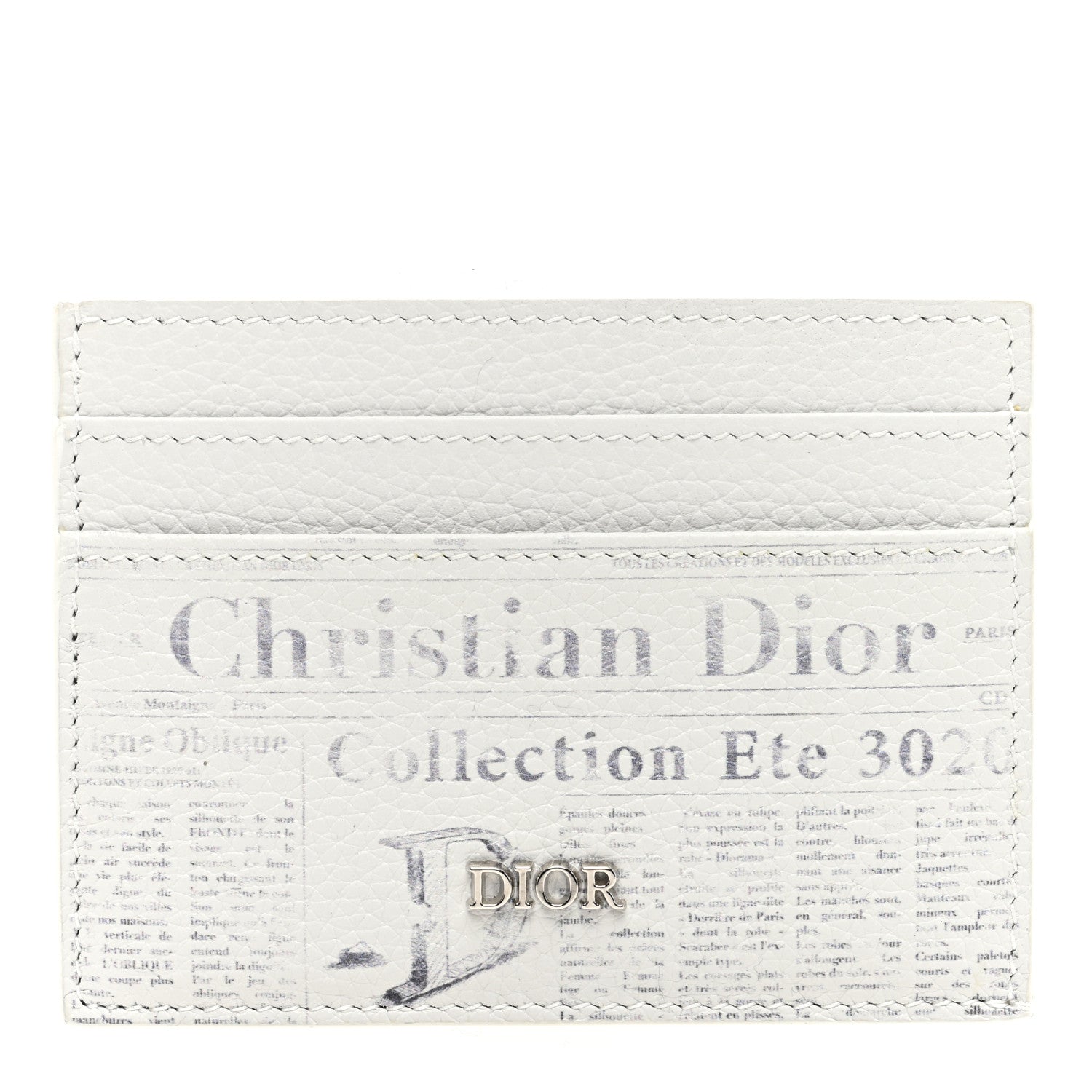 Christian Dior X DANIEL ARSHAM Grained Calfskin Newspaper Card Holder White 1 of 7