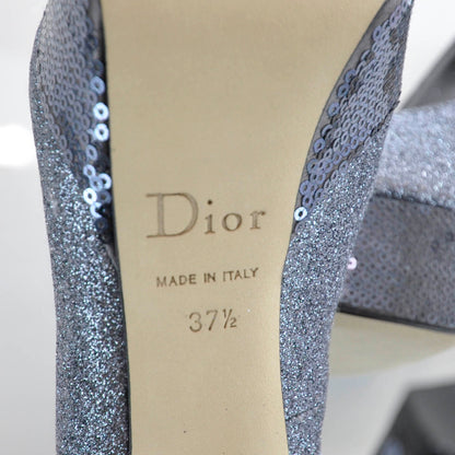 Christian Dior Glitter Sequin Miss Dior Peep Toe Pumps 37.5 7 of 7