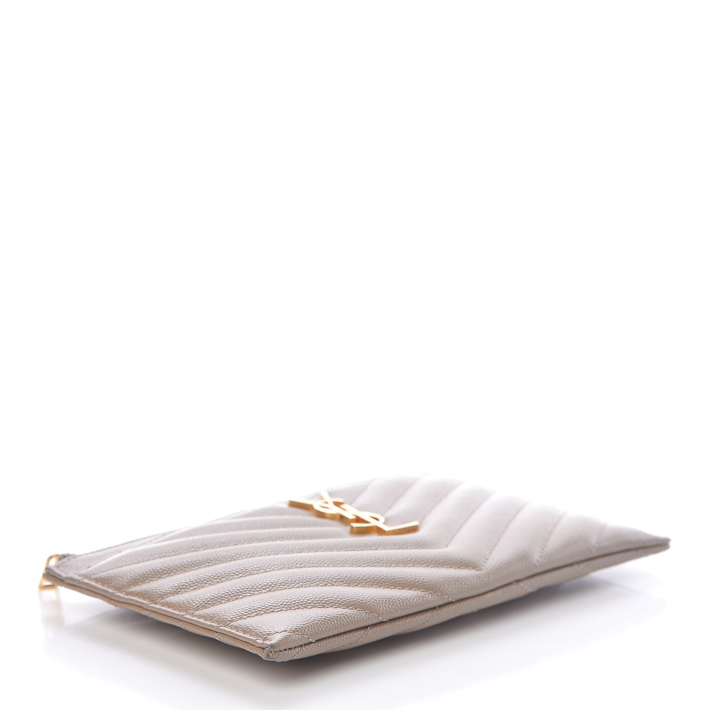 Grain De Poudre Chevron Monogram Bill Pouch Taupe
