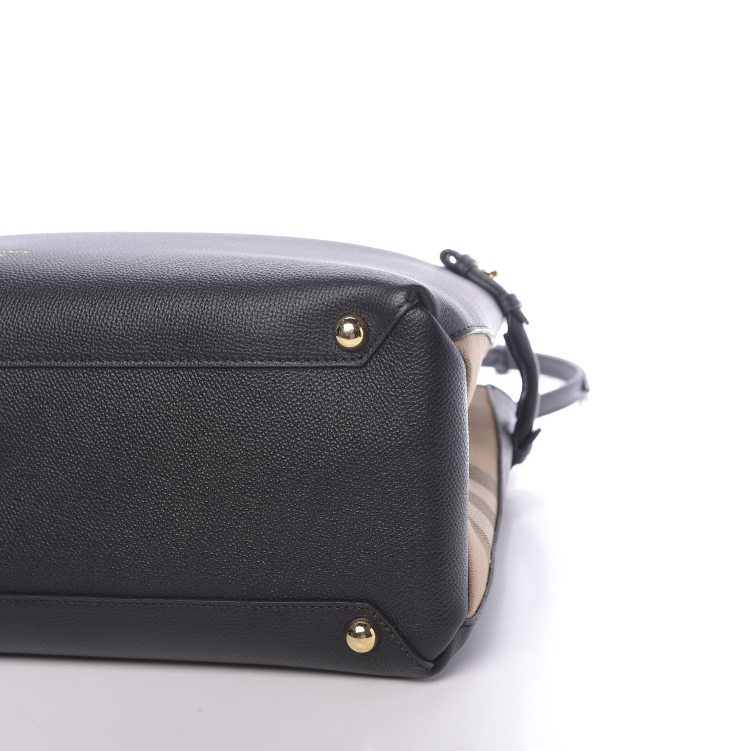 Burberry Grainy Calfskin House Check Large Banner Tote Black 12 of 12