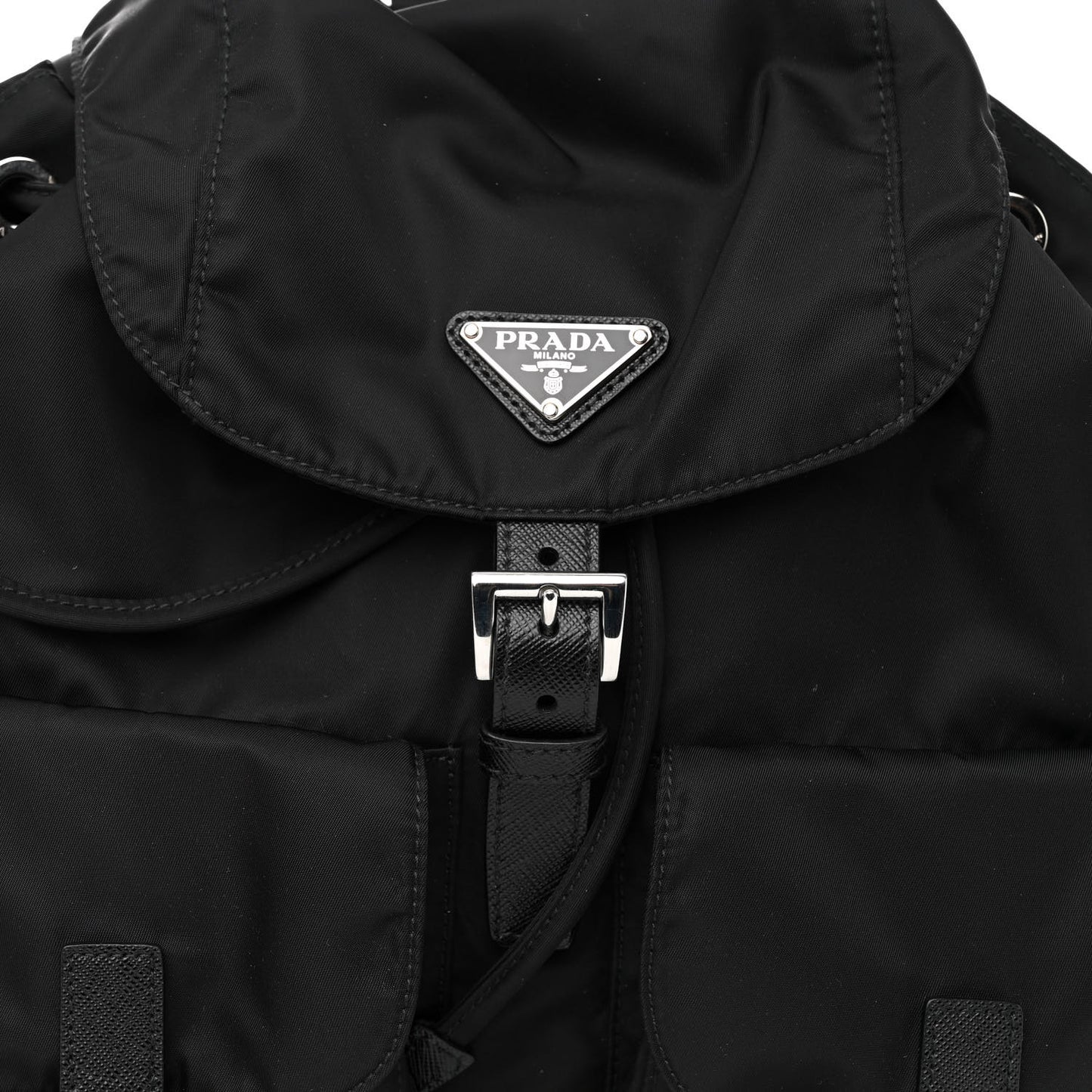 Re-Nylon Saffiano Medium Backpack Black