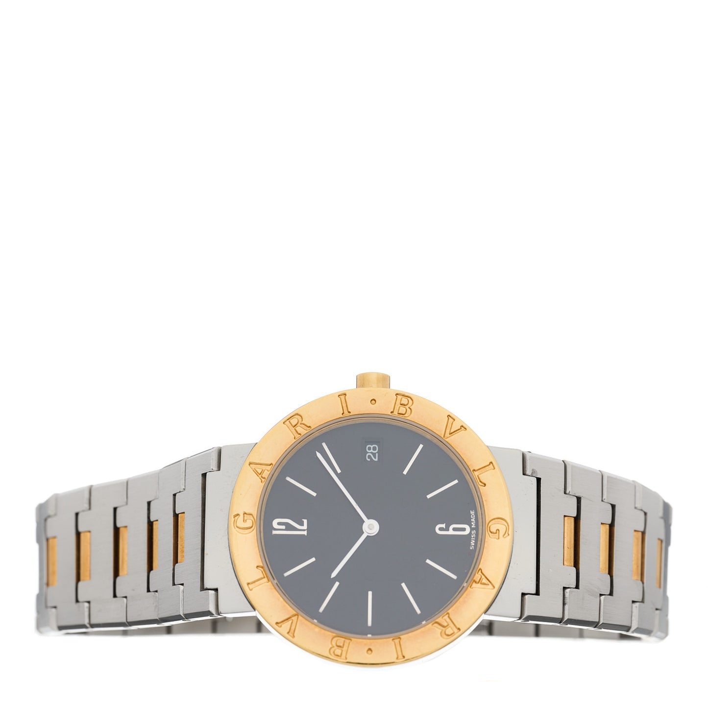 Stainless Steel 18K Yellow Gold 33mm Quartz Watch Black