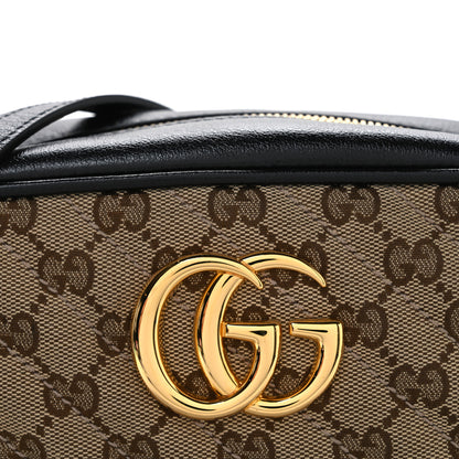 Gucci Monogram Matelasse Diagonal Small GG Marmont Chain Shoulder Bag Beige Black 8 of 11
