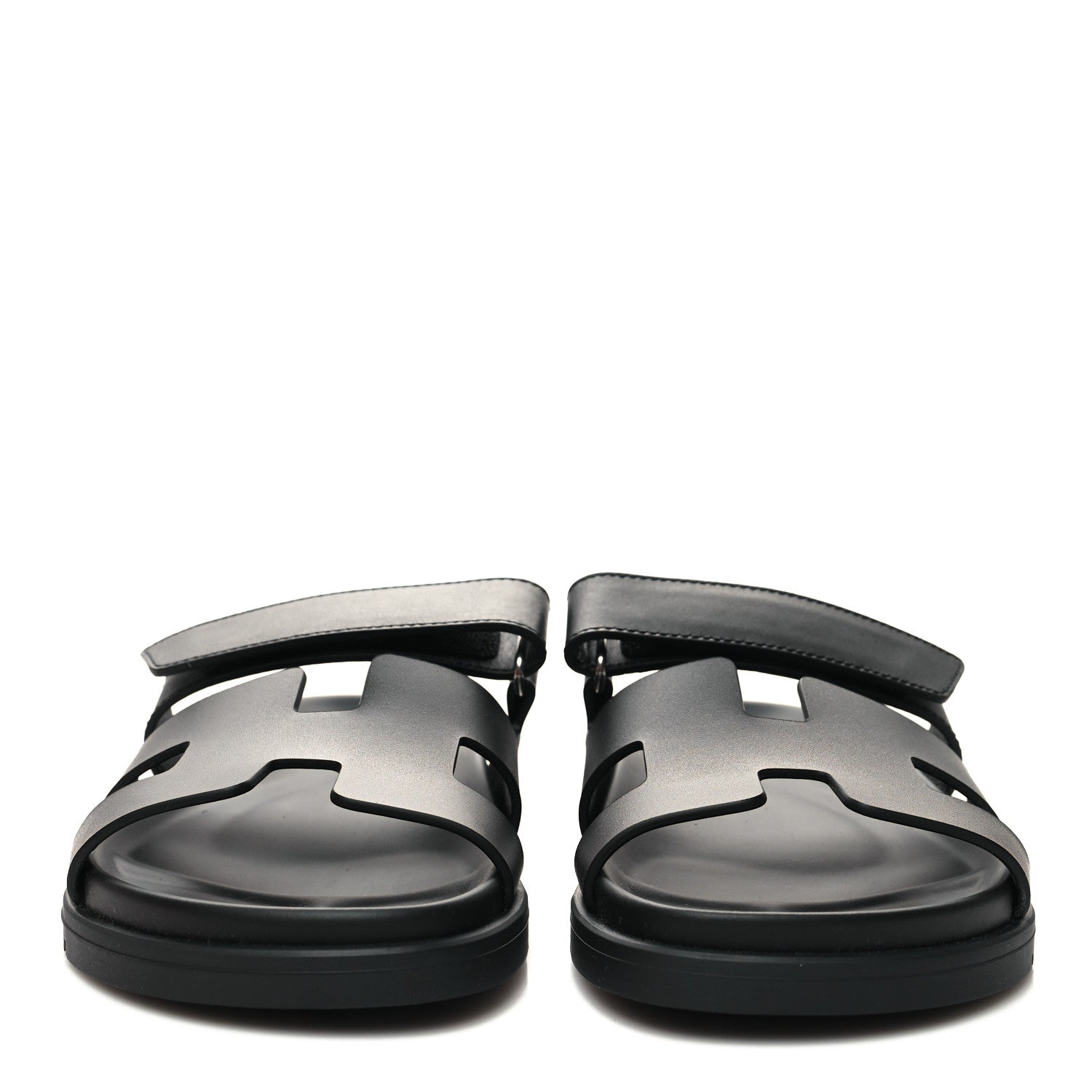 Hermes Calfskin Womens Chypre Sandals 39 Black 2 of 9