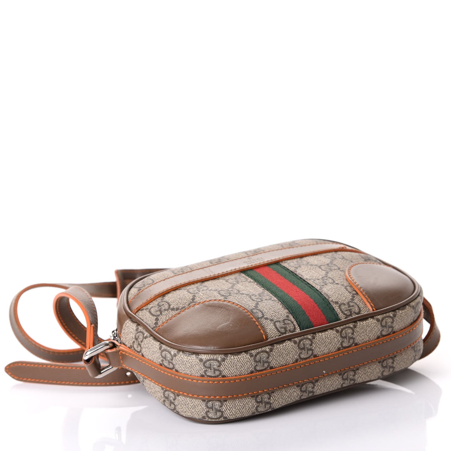 GG Supreme Monogram Web Small Shoulder Bag Brown