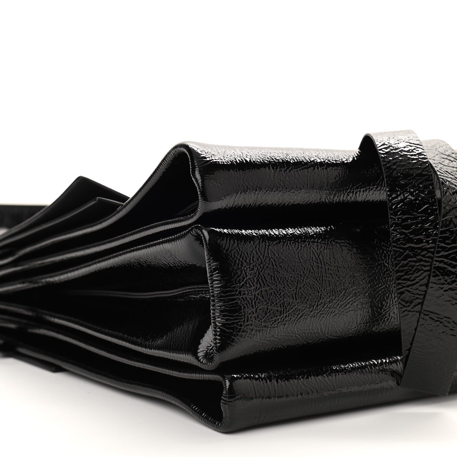 Valentino Garavani Textured Patent Calfskin Medium Vring Shoulder Bag Black 8 of 11