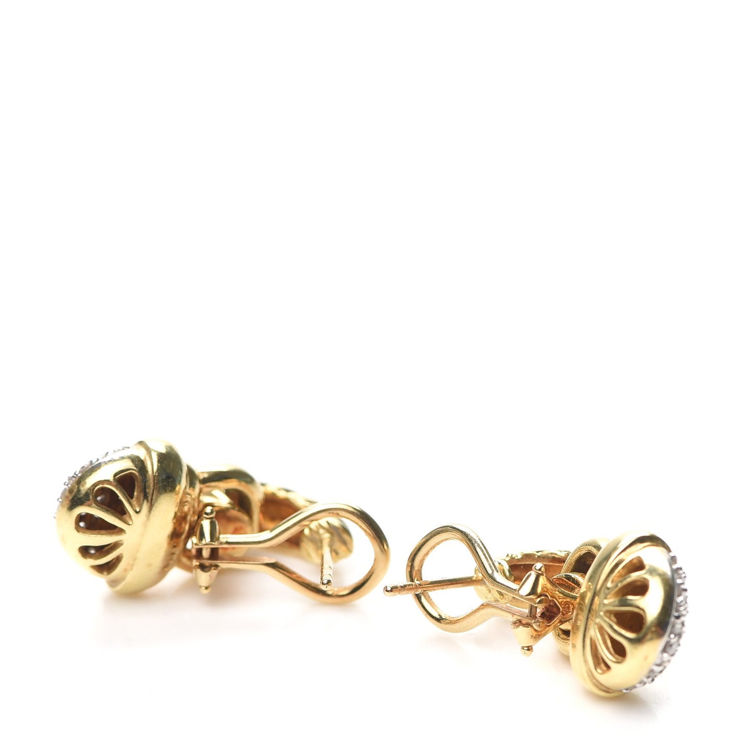 18K Yellow Gold Diamond Acorn Drop Earrings