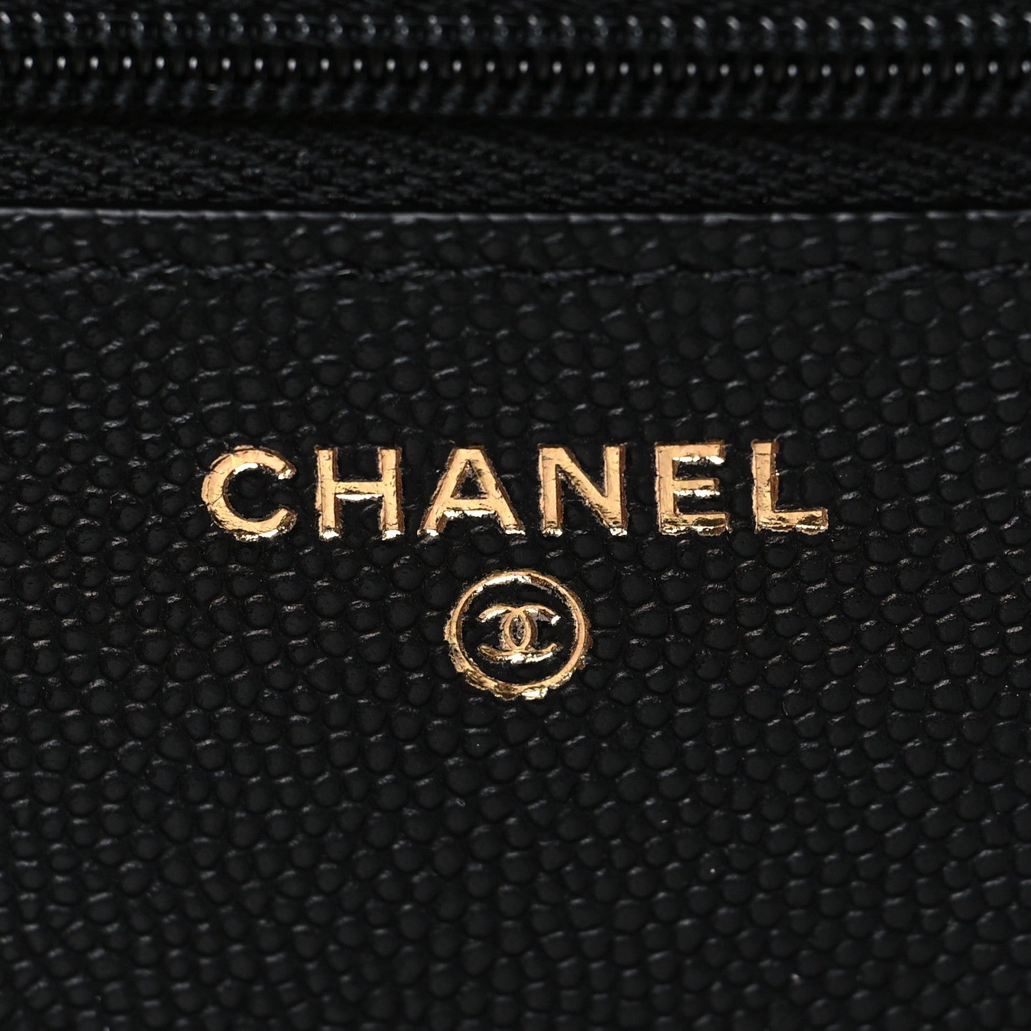 Chanel Caviar Quilted Striated CC Wallet On Chain WOC Black 5 of 11