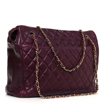 Chanel Lambskin Quilted Tote Burgundy 2 of 18