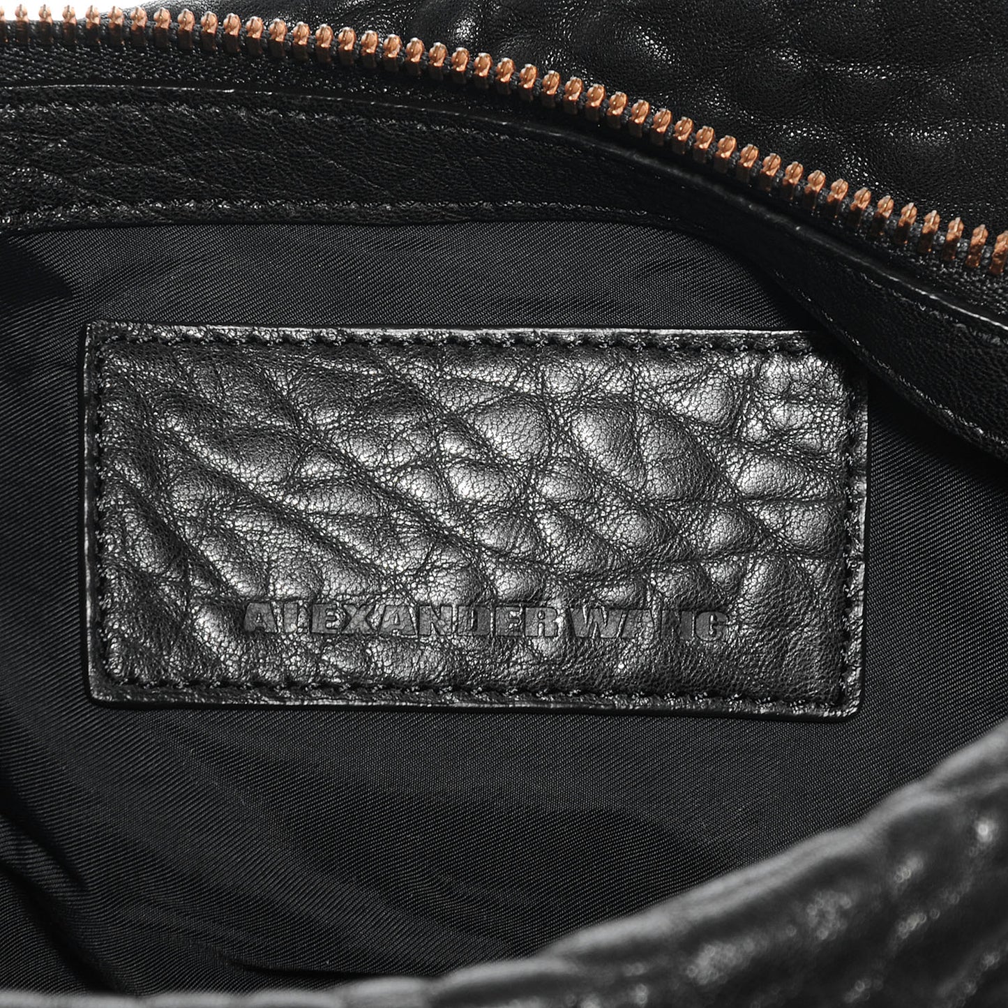 Leather Rocco w Rose Gold Hardware Black