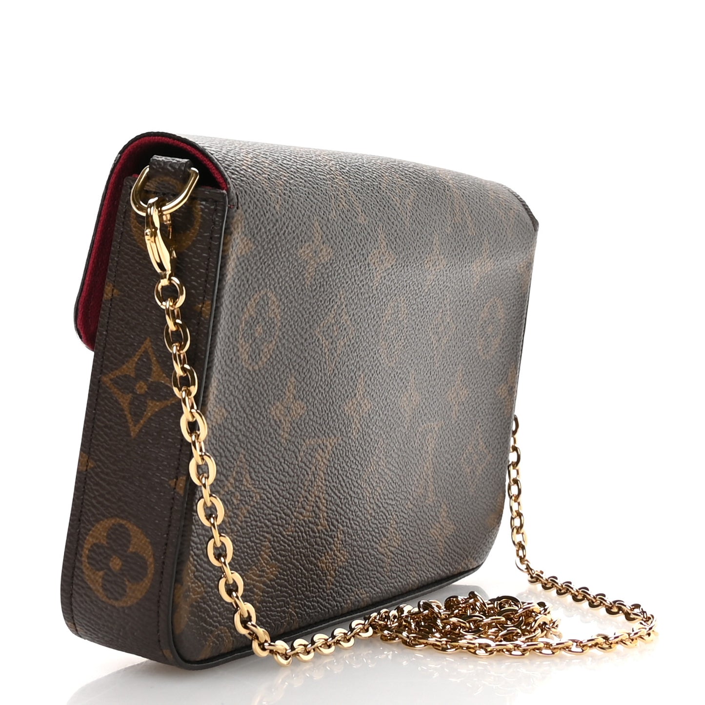 Monogram Pochette Felicie Chain Wallet Fuchsia